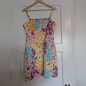 Alec Les Filles Floral Multicolor Women's Dress Size 8 Removable Straps NEW